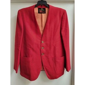 Vintage M & F Red Coachman Jacket La Jolla California's Finest Woman's Size XL